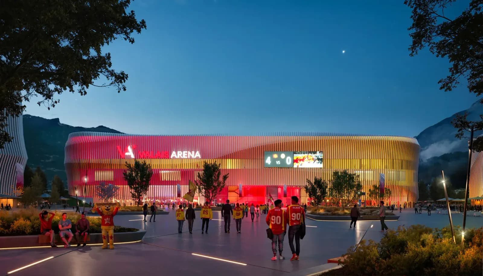 Valais Arena Sierre - Image 3D de nuit