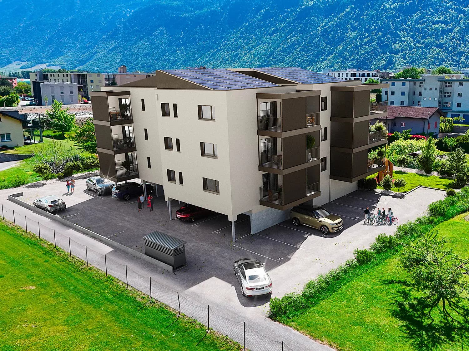 Immeuble La Praille à Martigny — image 3D des façades nord-ouest