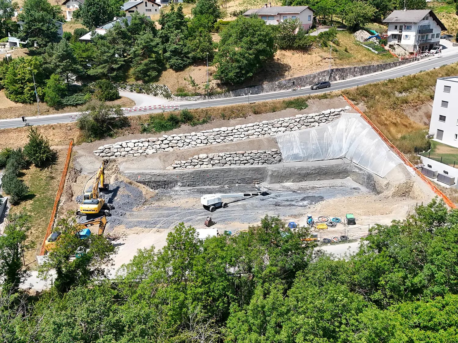 Ethéria, Ayent — terrassement en cours